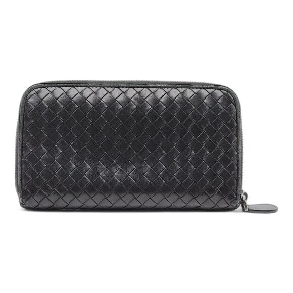 Bottega Veneta Intrecciato Leather Zip Around Wallet in Black - Picture 2 of 9